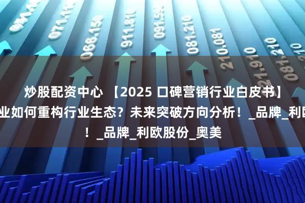 炒股配资中心 【2025 口碑营销行业白皮书】五大领军企业如何重构行业生态？未来突破方向分析！_品牌_利欧股份_奥美